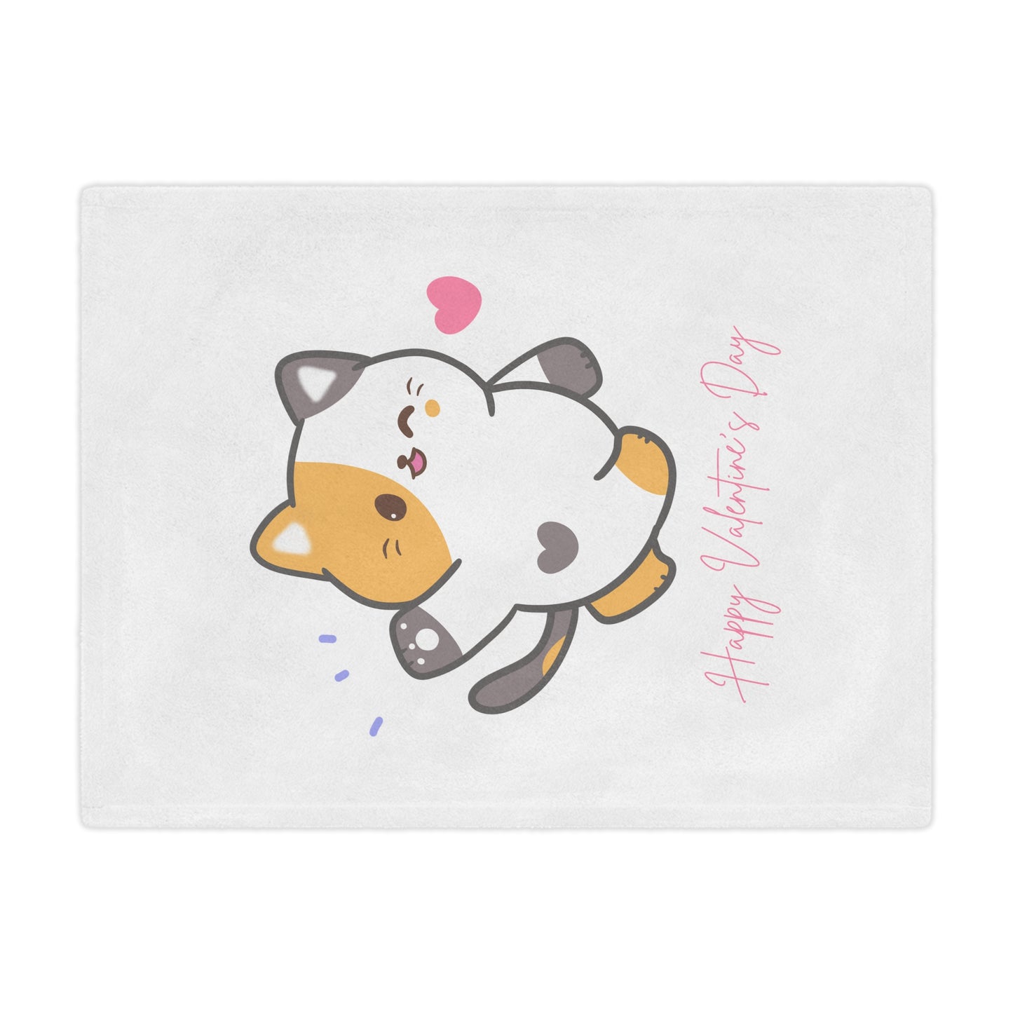 Happy Valentine Day Velveteen Minky Blanket
