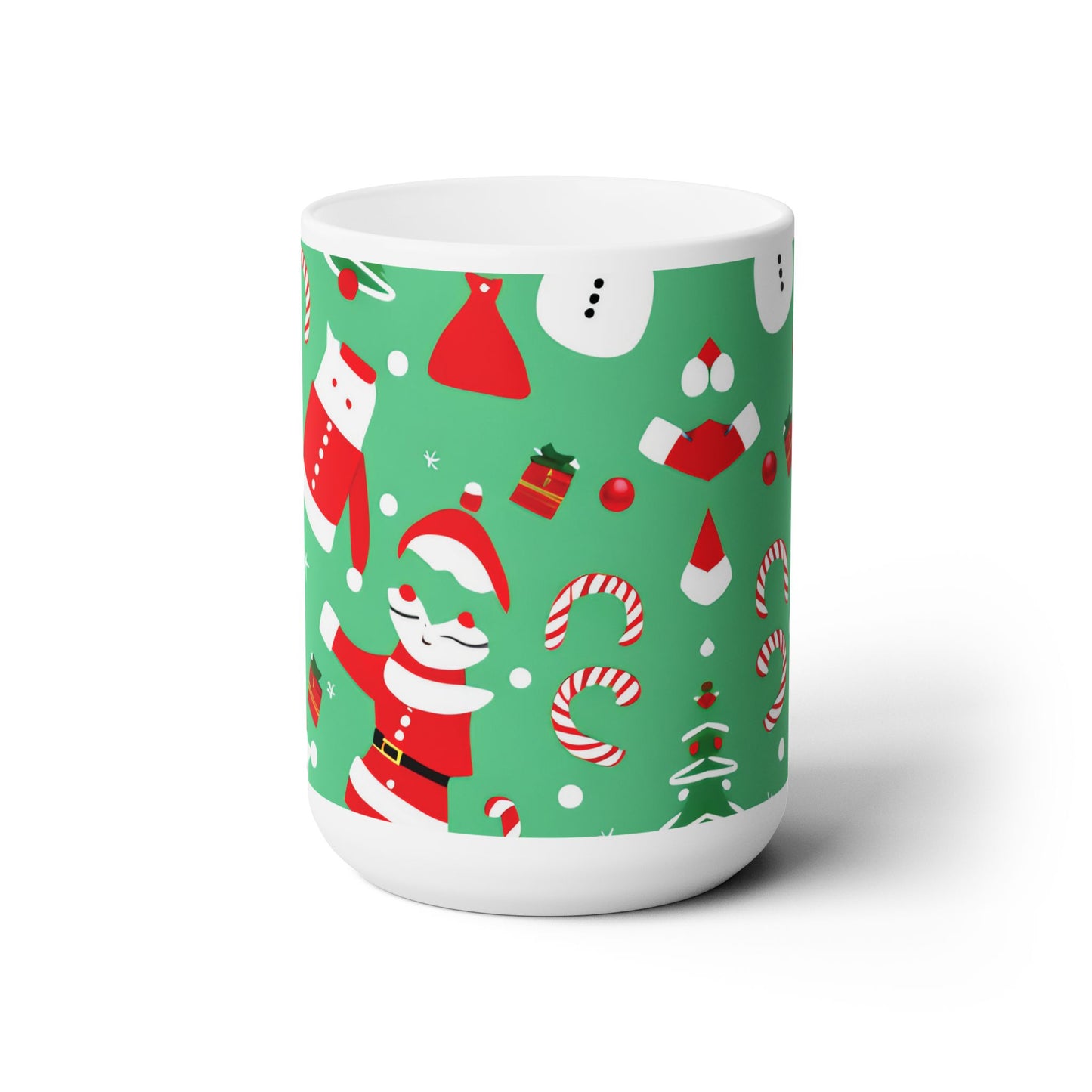 Christmas Ceramic Mug 15oz – Holiday Coffee Cup, Dishwasher & Microwave Safe