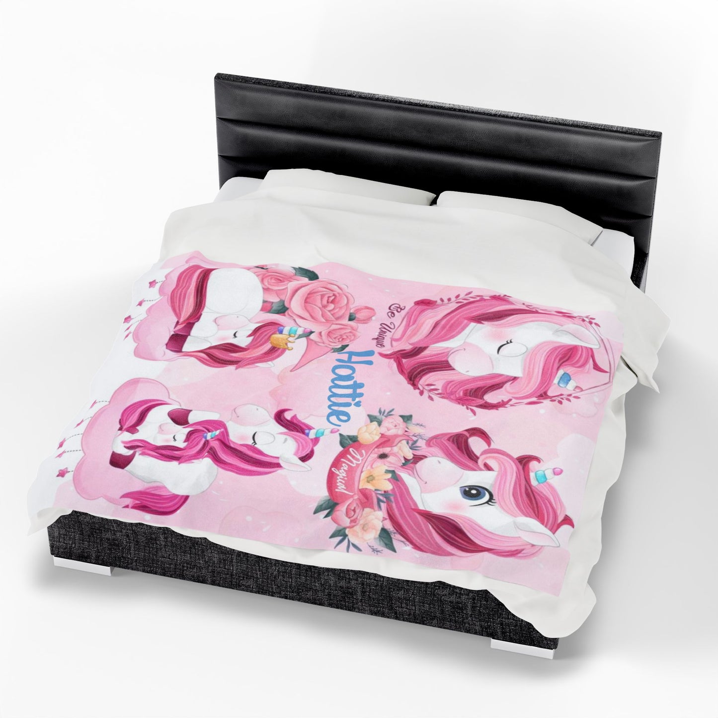 Personalized Unicorn Blanket for Kids – Soft Plush Velveteen Throw for Girls – Magical Custom Gift for Birthdays & Holidays