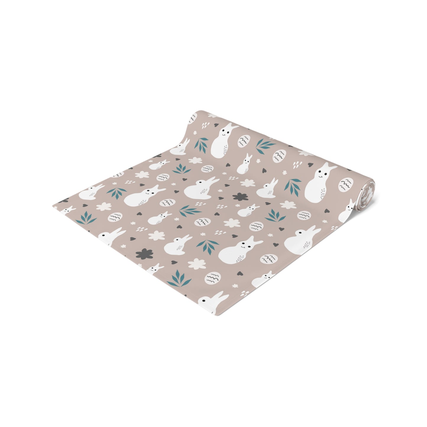 Beige Easter Bunny Table Runner – Whimsical Spring Dining Decor