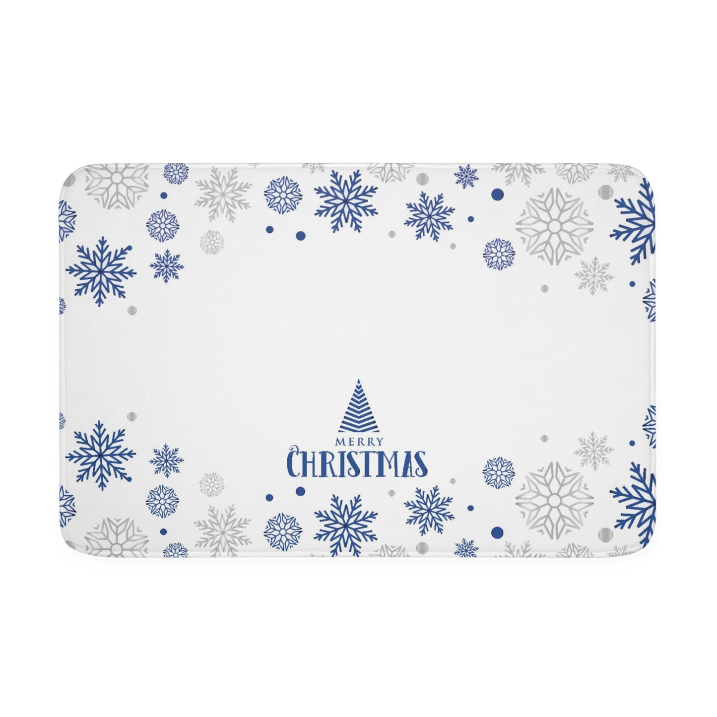 Merry Christmas Memory Foam Bath Mat, White