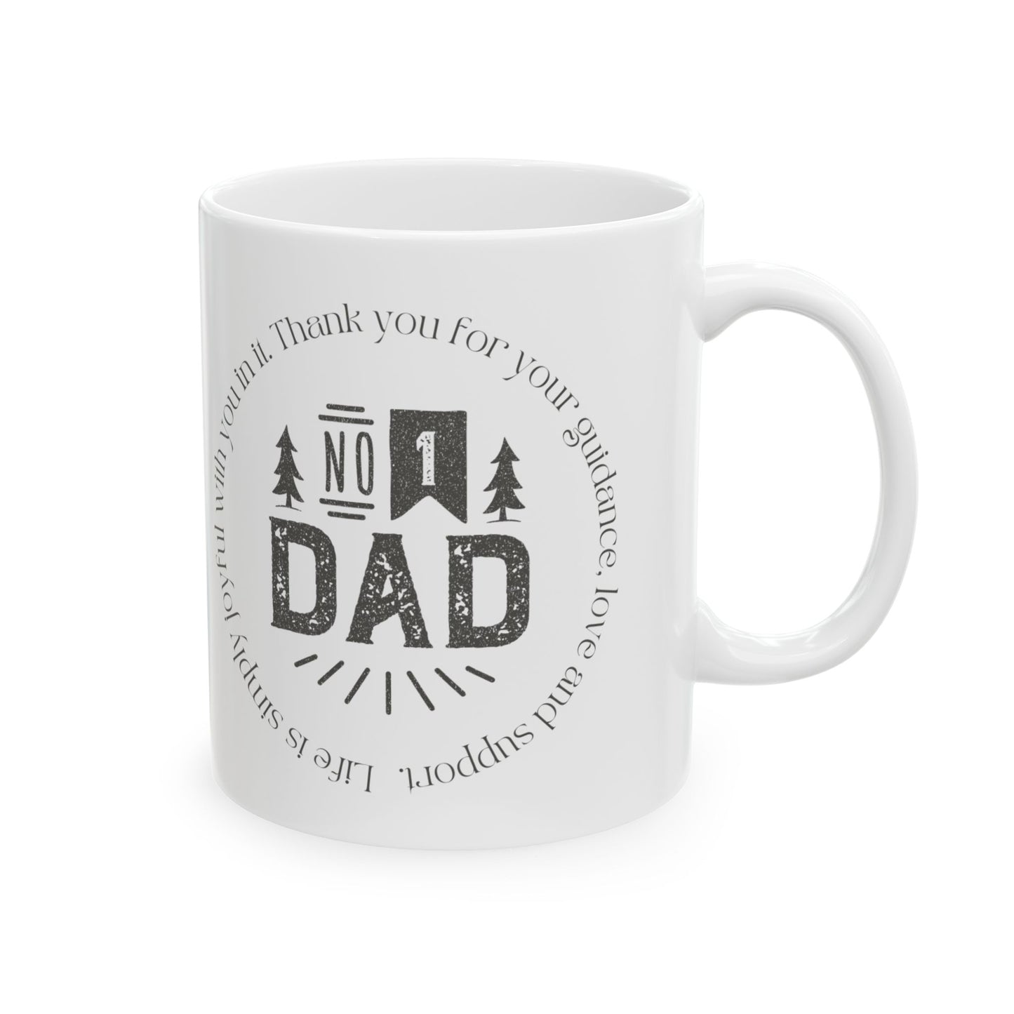 No. 1 Dad Ceramic Coffee Mug – Fatherhood Tribute, Thank You Gift, 11oz & 15oz