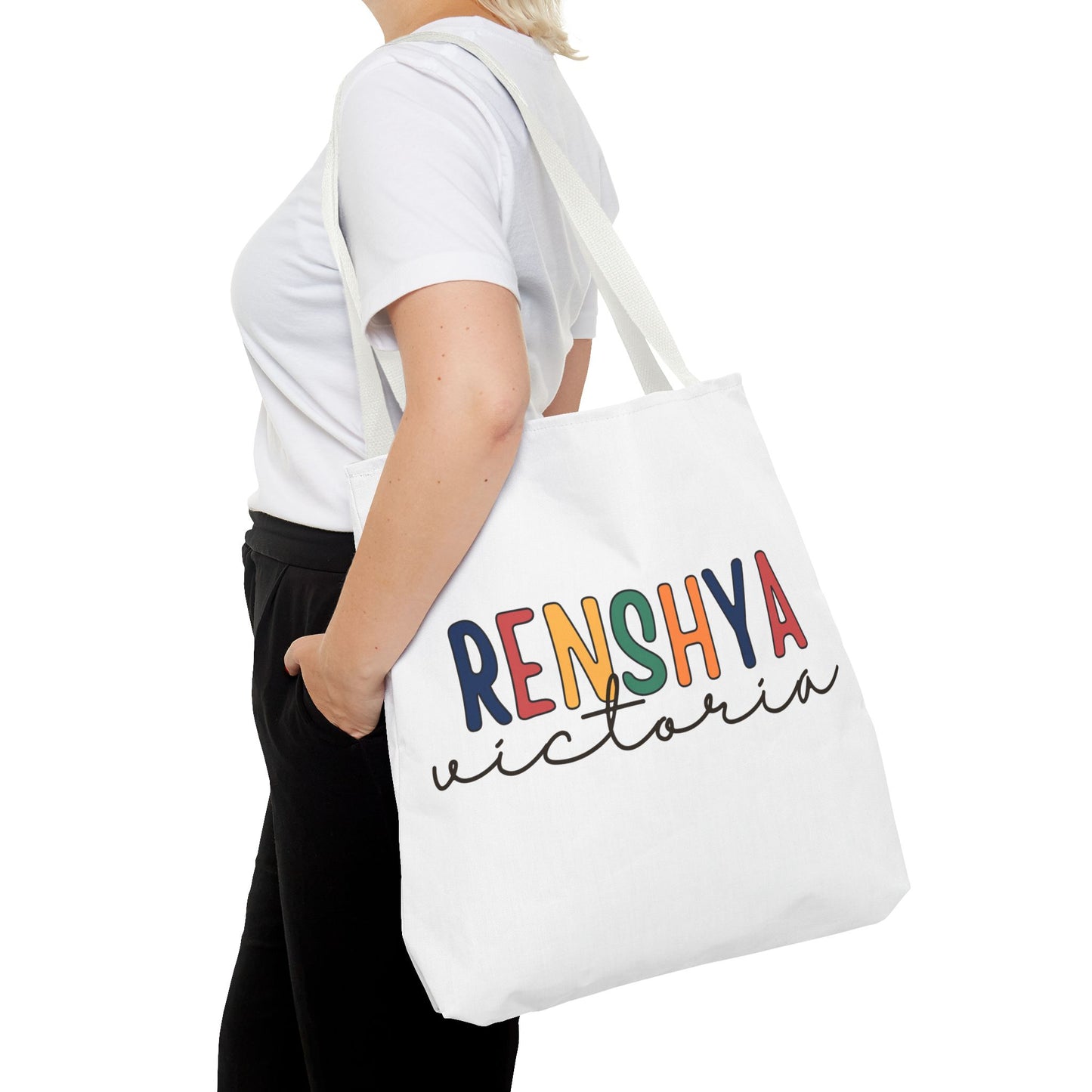 Personalized Name Tote Bag – Colorful Custom Design with Script Font