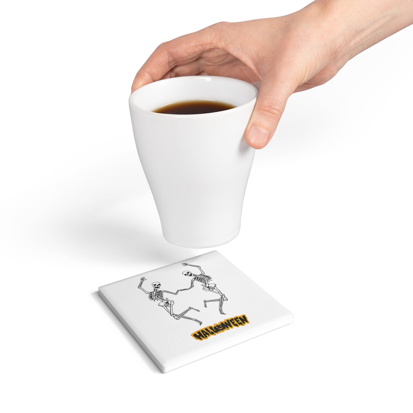 Dancing Skeletons Halloween Coaster – Spooky Party Drink Accessory