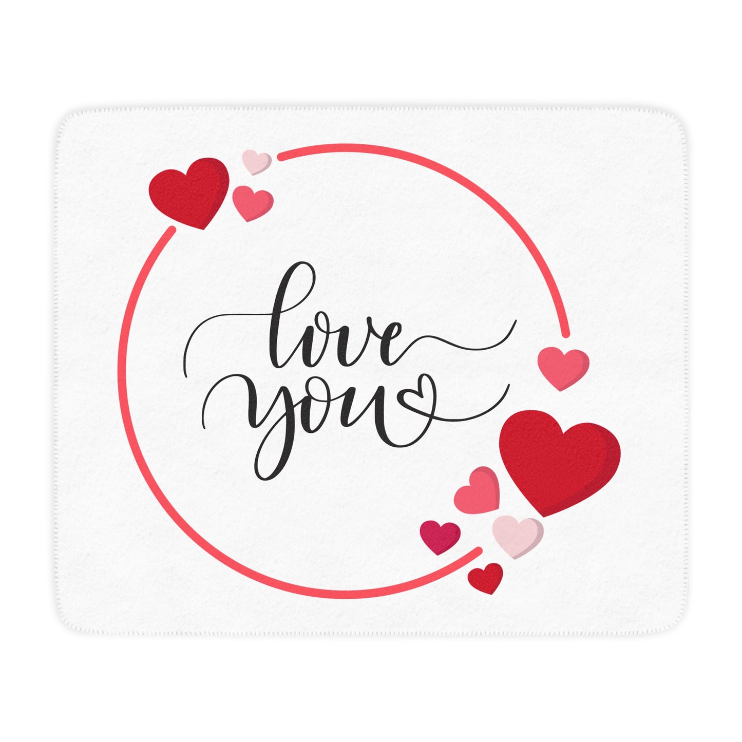 Love You Printed Tan Sherpa Blanket for Valentines