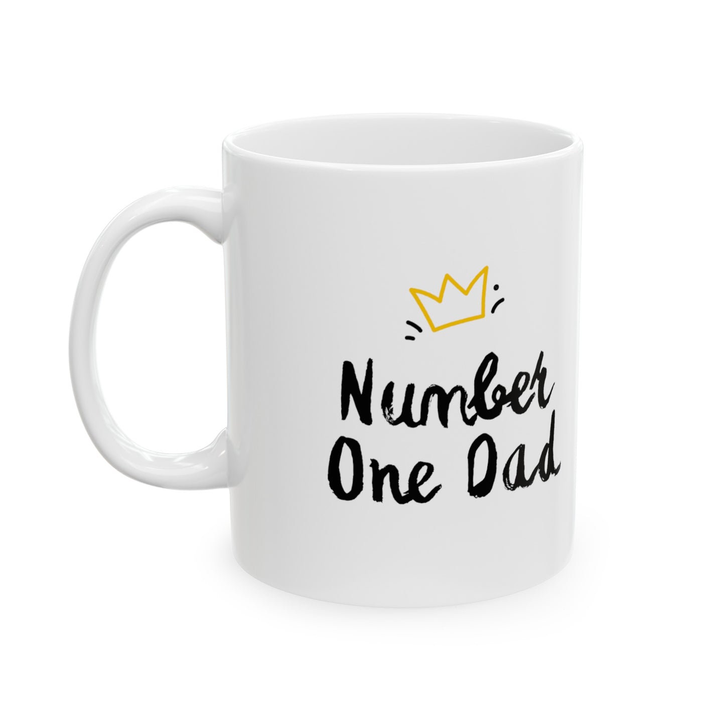 Number One Dad Printed Ceramic Mug, (11oz, 15oz)
