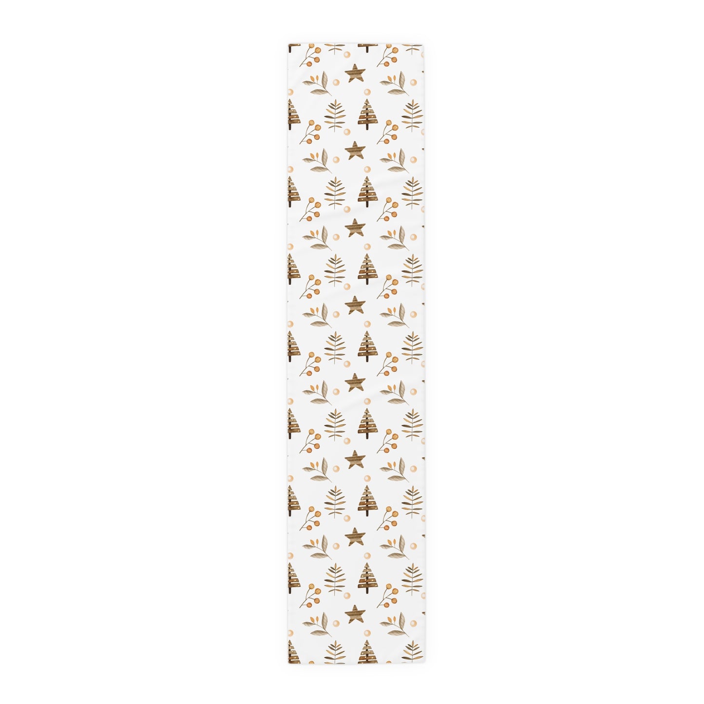 Brown Christmas Tree Pattern Table Runner – Minimalist Holiday Decor