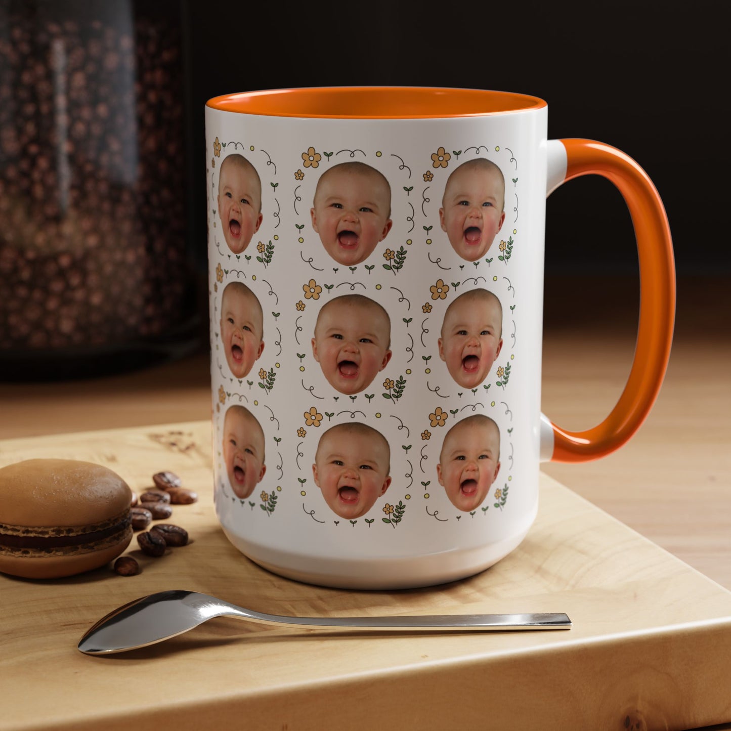 Custom Face Photo Mug – Personalized Coffee Cup for Father's Day, Mother's Day, Dog Lovers, Funny Gift Idea