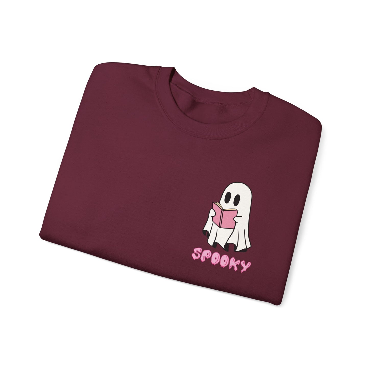 Spooky Bookworm Ghost Sweatshirt – Cozy Halloween Reads