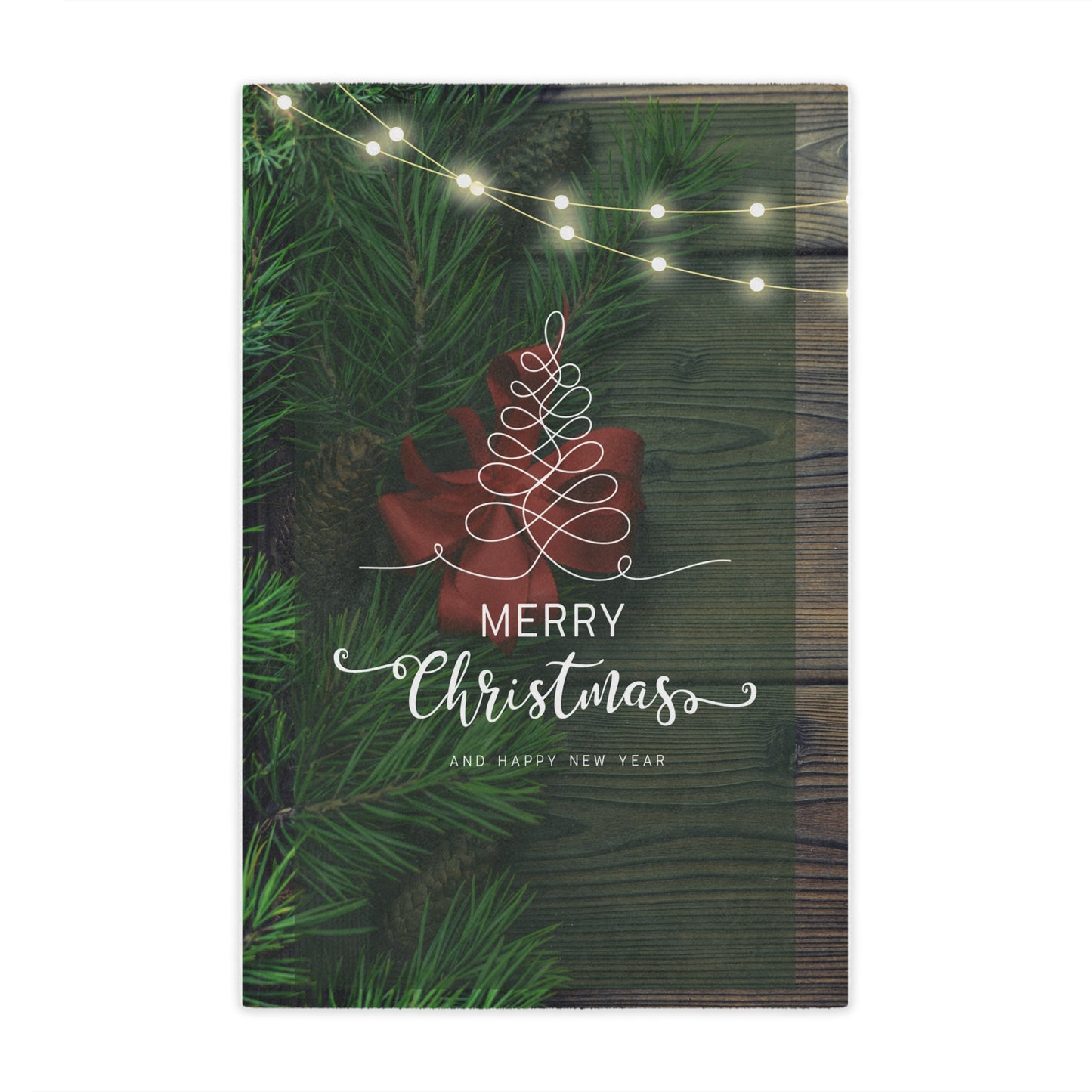 Merry Christmas with Heappy New Year Printed Velveteen Minky Blanket