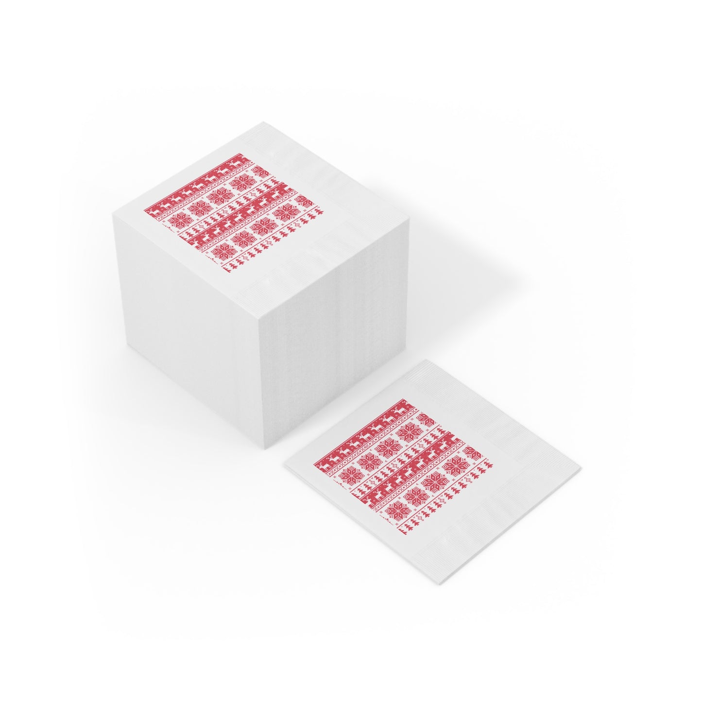 Soft Three-Ply Christmas White Coined Napkins – Multiple Sizes & Packs