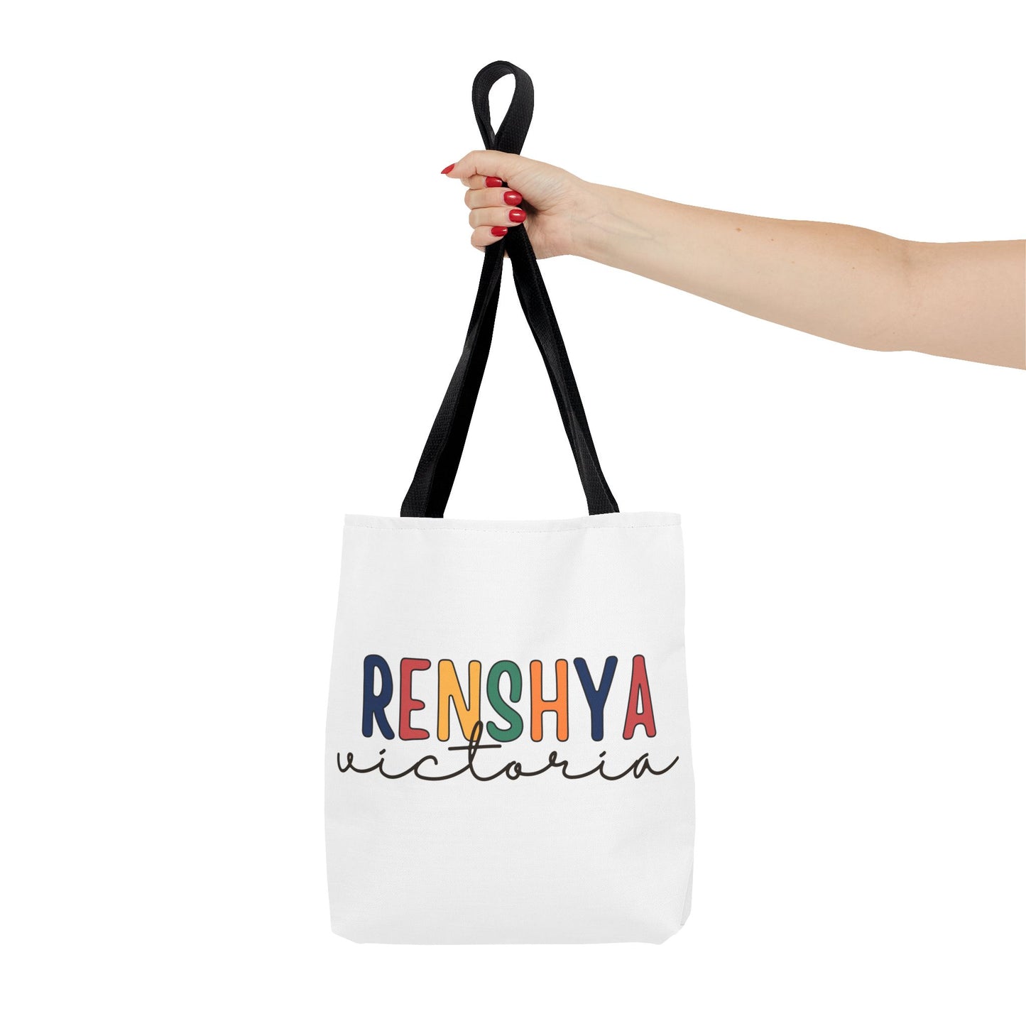 Personalized Name Tote Bag – Colorful Custom Design with Script Font