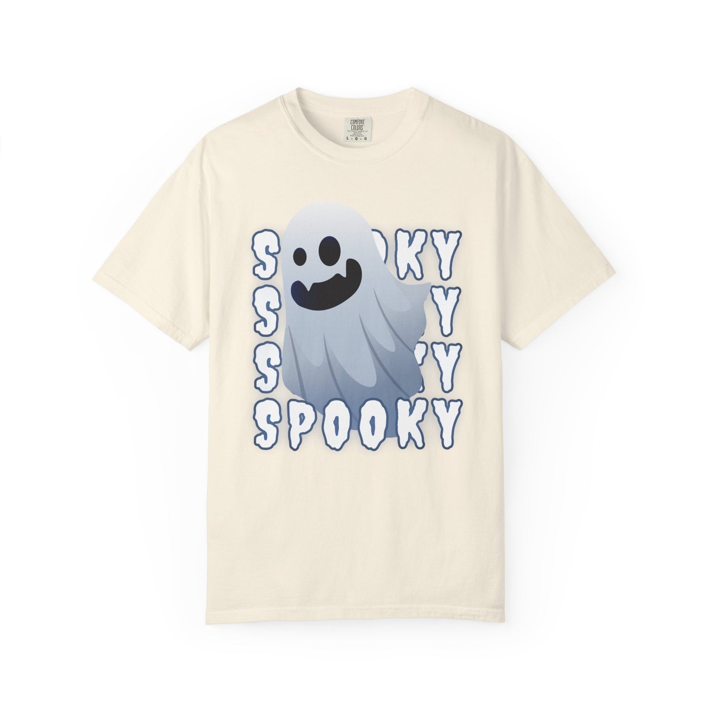 Spooky Stack Tee - Unisex Garment-Dyed T-shirt with Smiling Ghosts