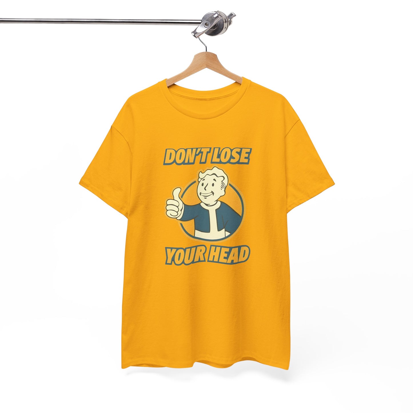 Fallout Vault Boy T-Shirt – “Don’t Lose Your Head” Graphic Tee, Gamer Shirt