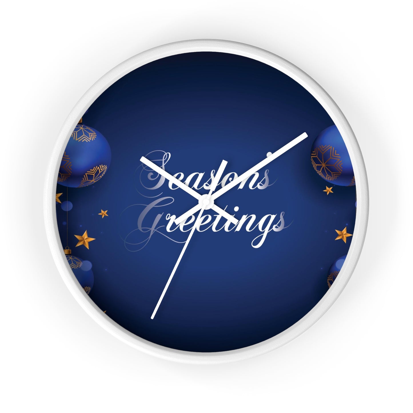 Season's Greetings Wall Clock, Dark Blue