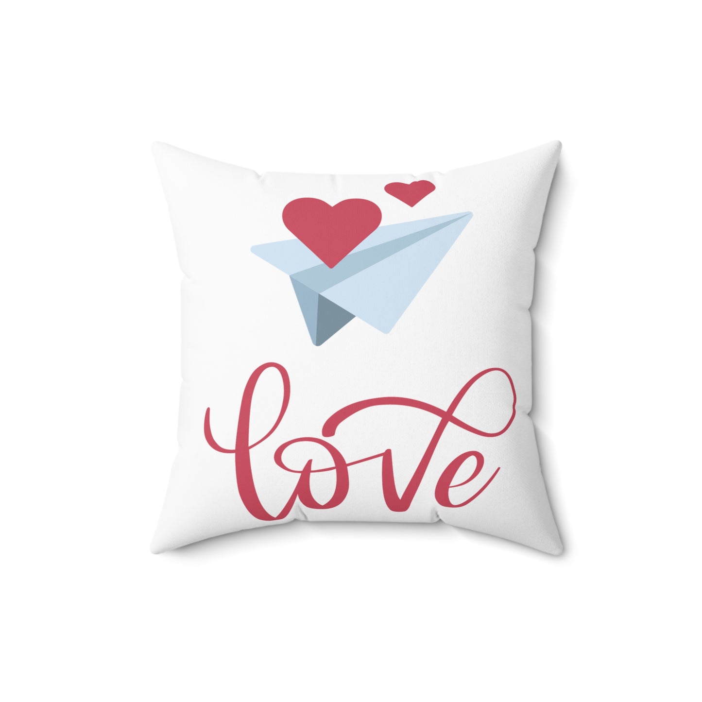 Love Paper Airplane Decorative Pillow – Double-Sided Print, Indoor Accent