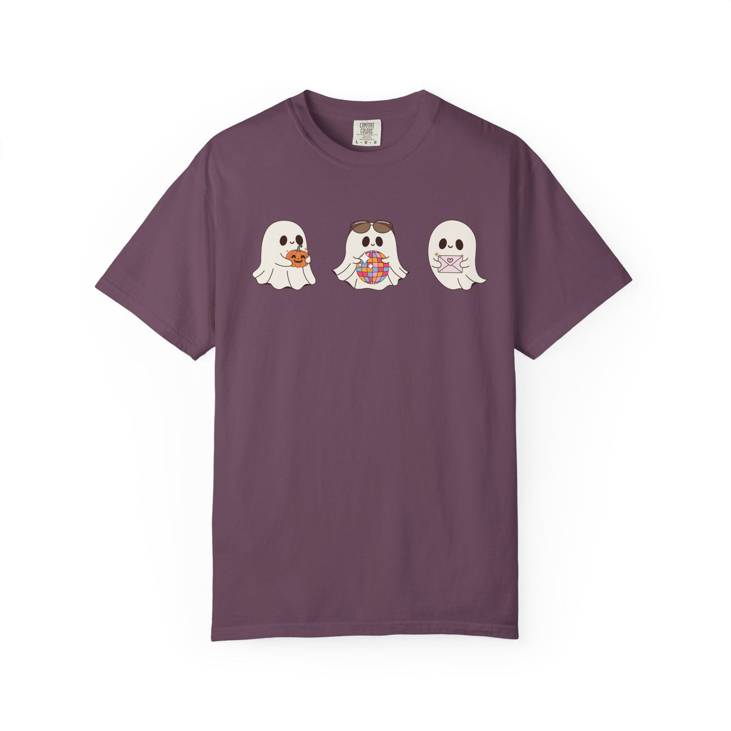 Three Cute Ghosts with Pumpkin, Trick or Treat Party Outfit – October Holiday Shirt
