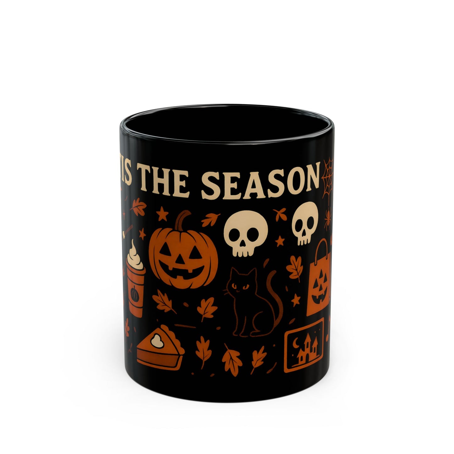 Cute Halloween Ghost Coffee Mug – Black Ceramic Cup for Fall & Spooky Season