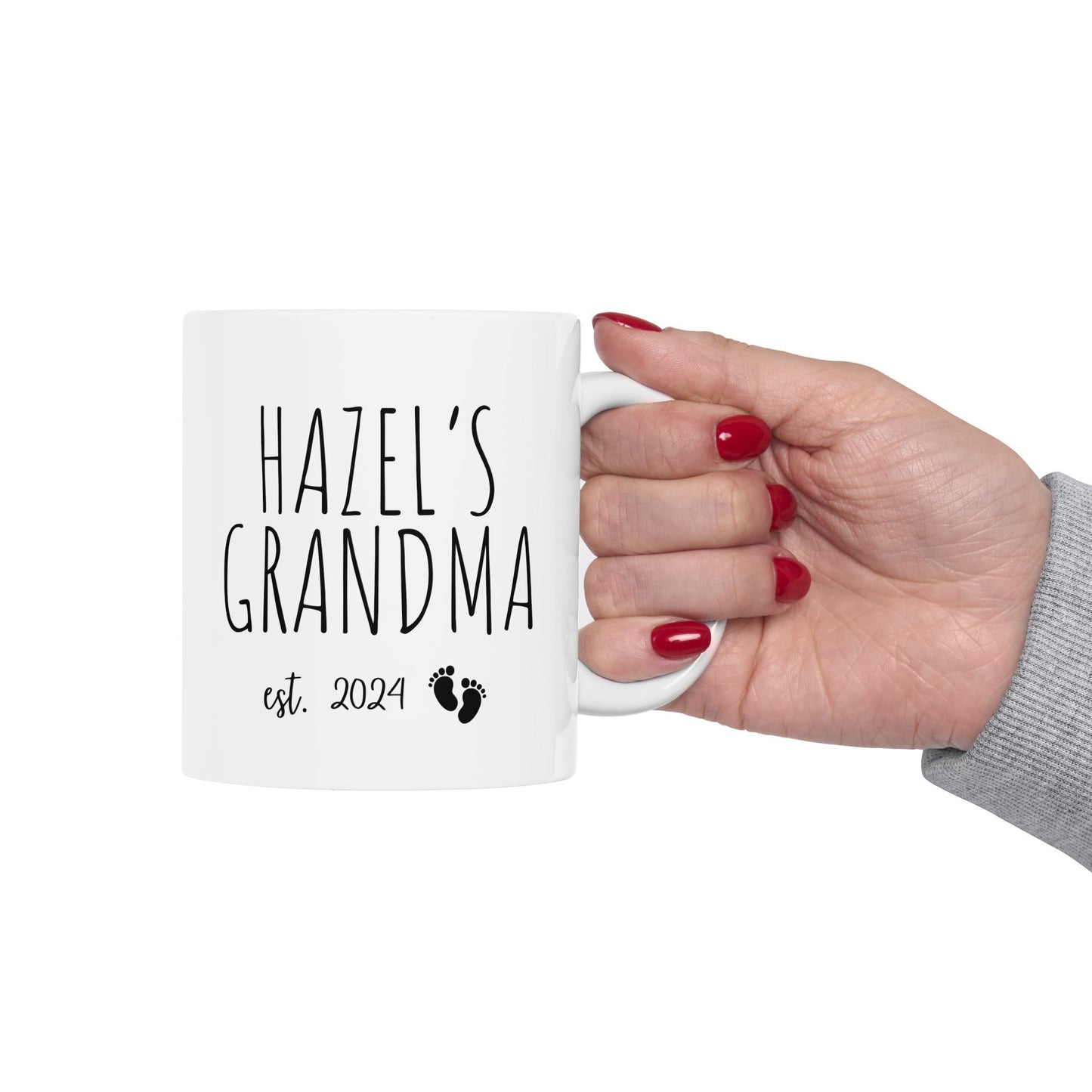 Grandma Mug with Grandkid Name – Personalized Coffee Mug, Christmas Gift