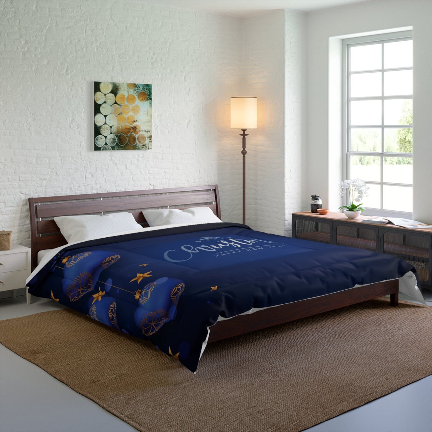 Dark Blue Christmas Comforter