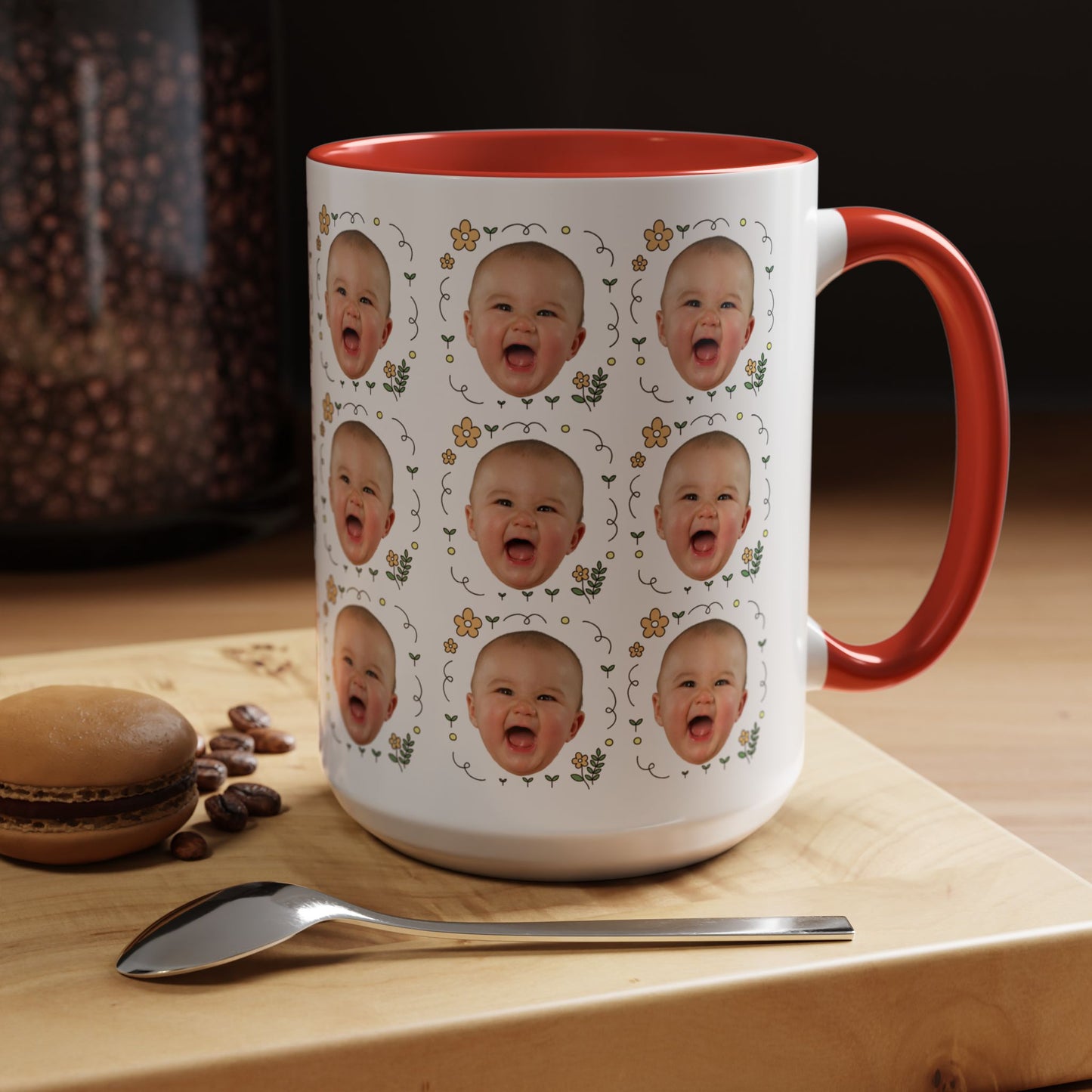Custom Face Photo Mug – Personalized Coffee Cup for Father's Day, Mother's Day, Dog Lovers, Funny Gift Idea