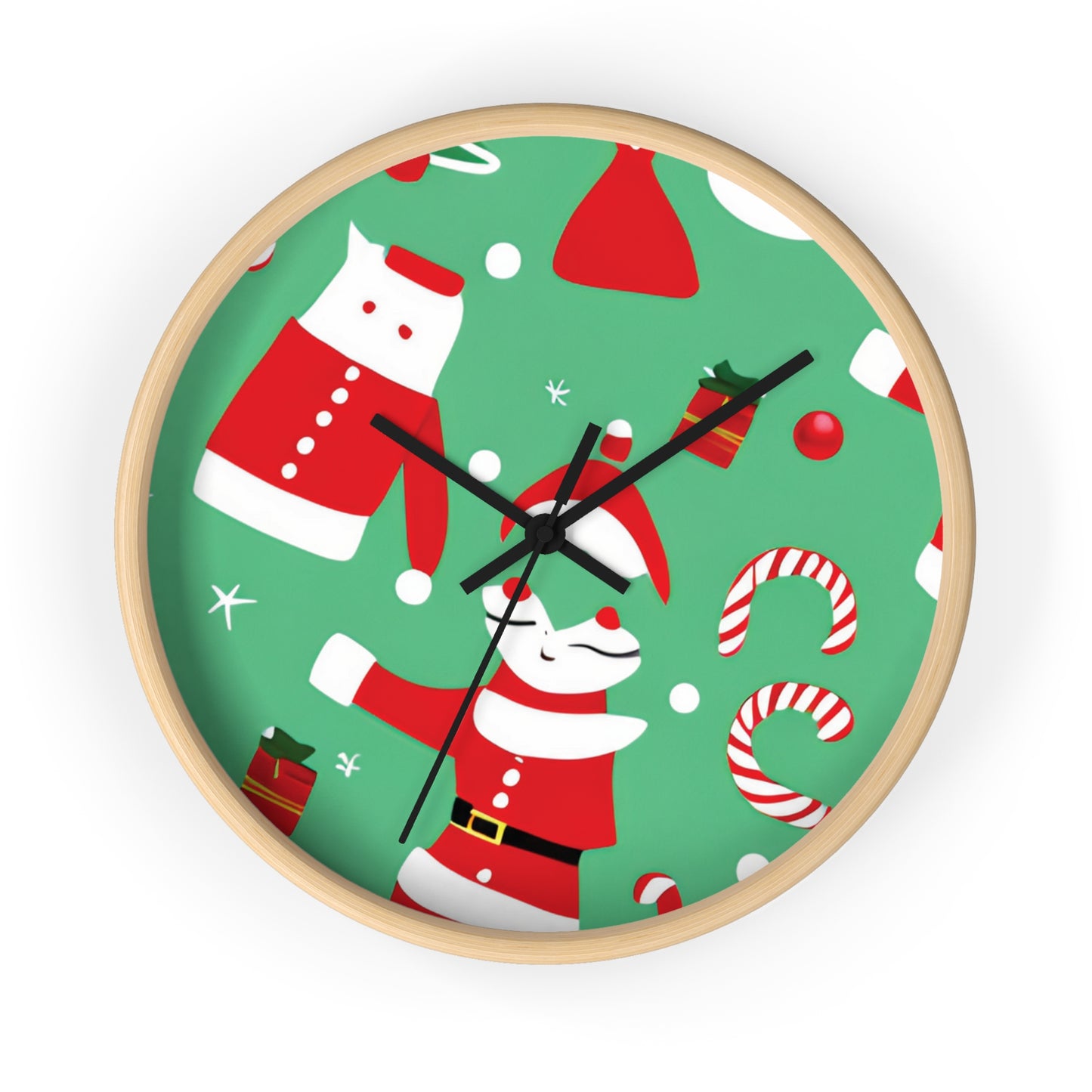 Green Christmas Wall Clock