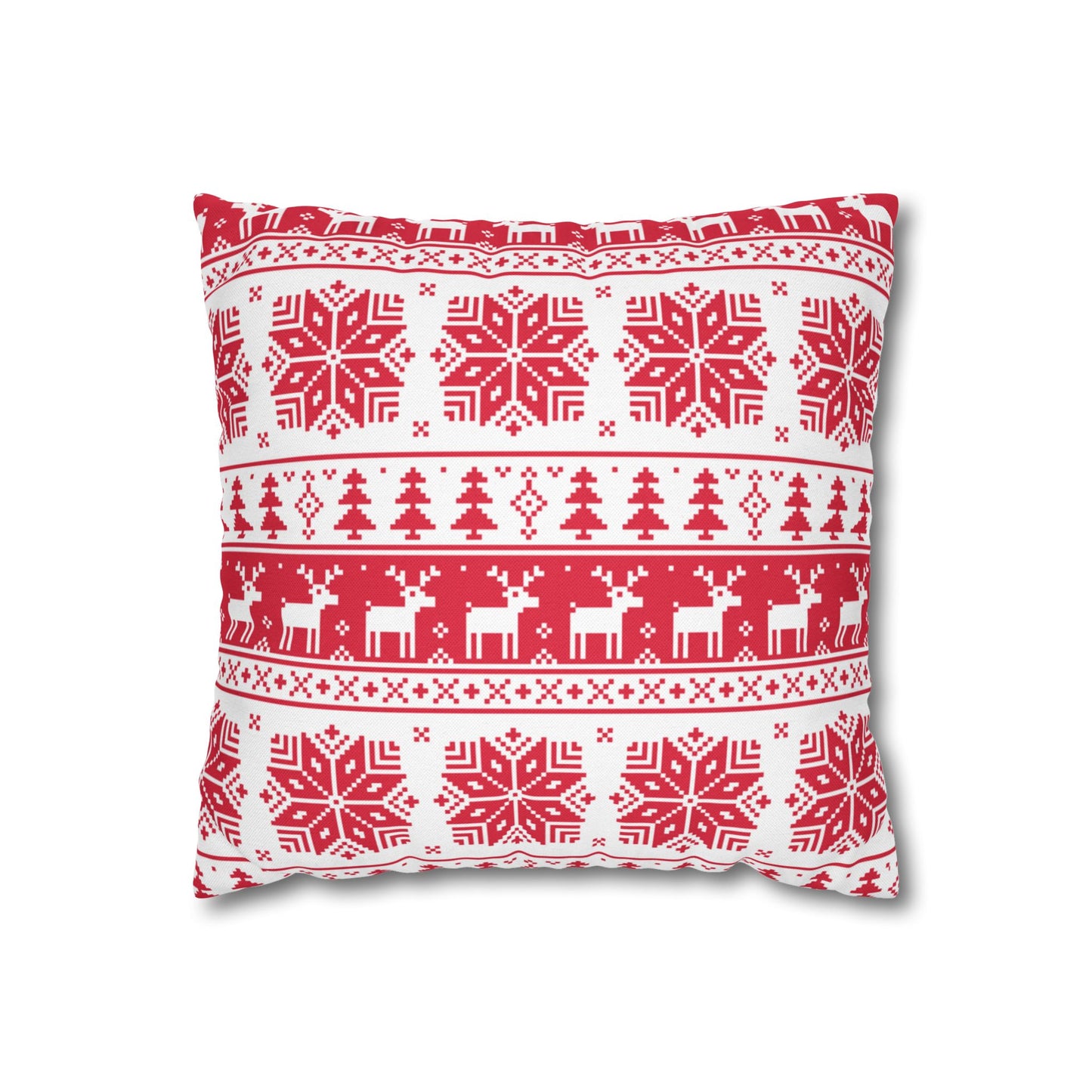 Christmas Spun Polyester Square Pillow Case – Festive Double-Sided Cushion Cover