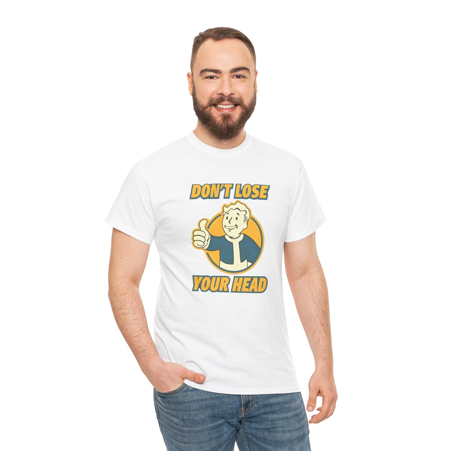 Fallout Vault Boy T-Shirt – “Don’t Lose Your Head” Graphic Tee, Gamer Shirt