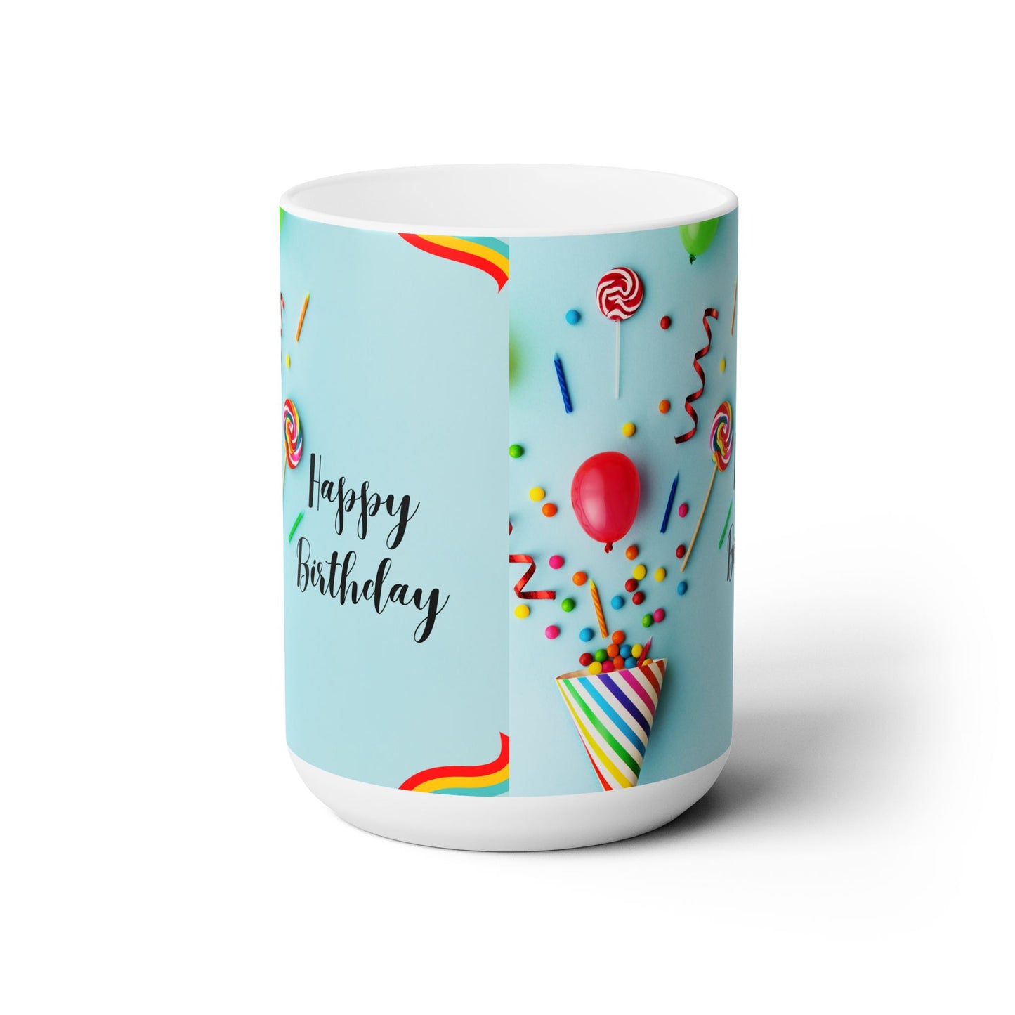 Birthday Ceramic Mugs 15 oz, Happy Birthday Printed Coffee Mug