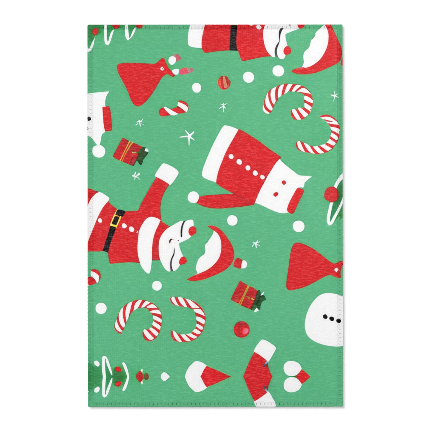 Christmas Area Rug with Festive Design and Soft Chenille Fabric
