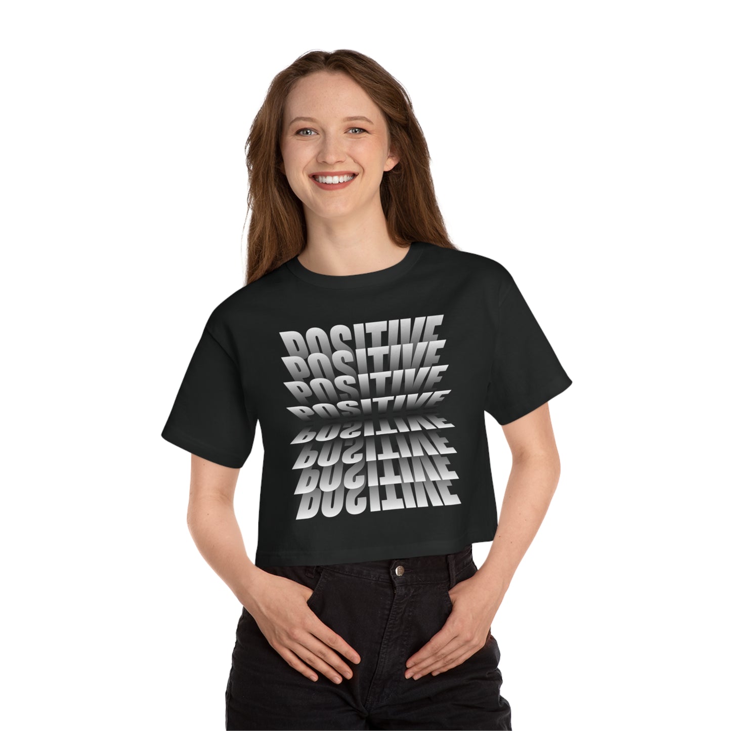 Postive Attitude Women's Heritage Cropped T-Shirt, Cropper Tshirt Positive Printed Tshirt, Indpirational Tshirt for Her