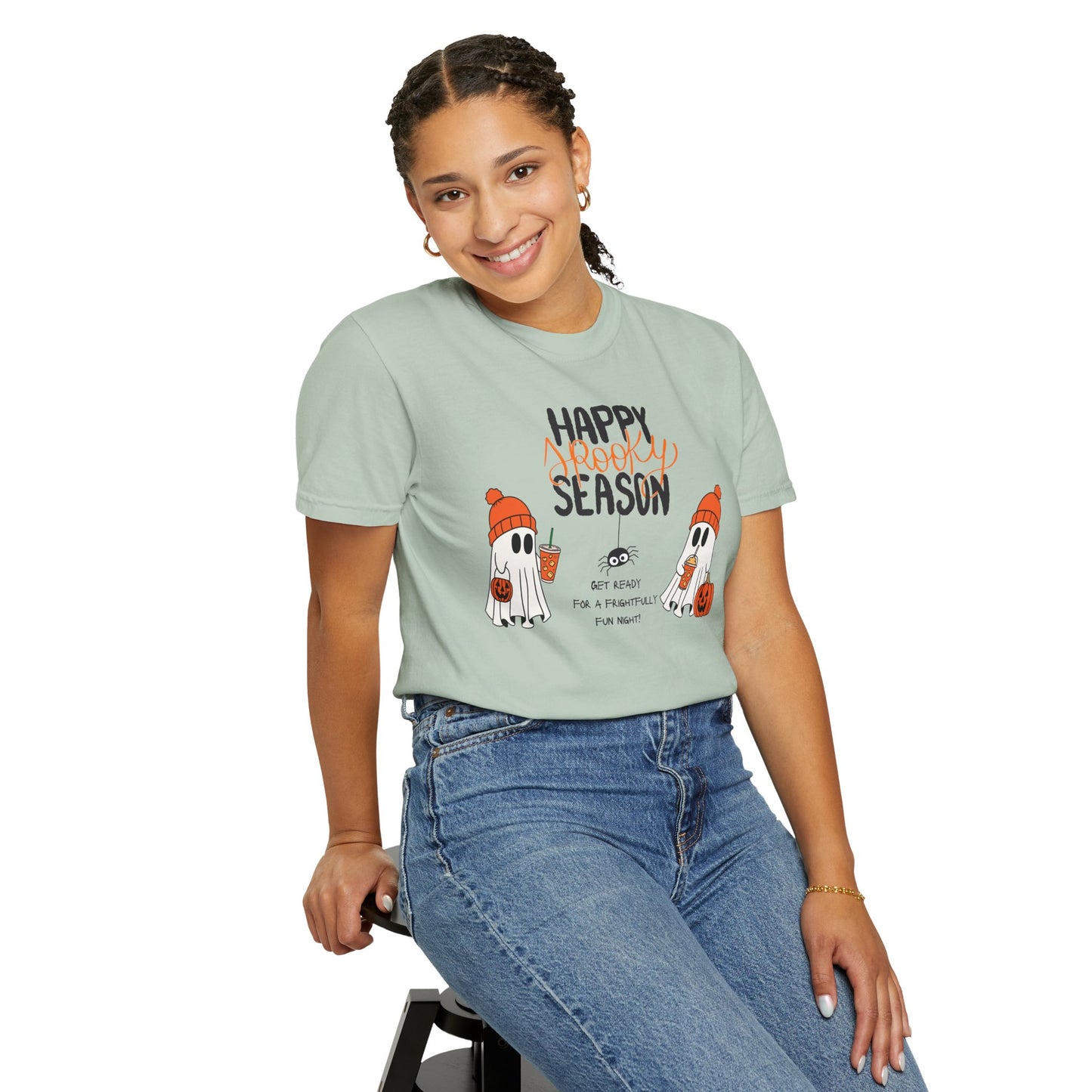 Spooky Season Ghosts Tee – Cozy Drinks & Chilling Vibes!