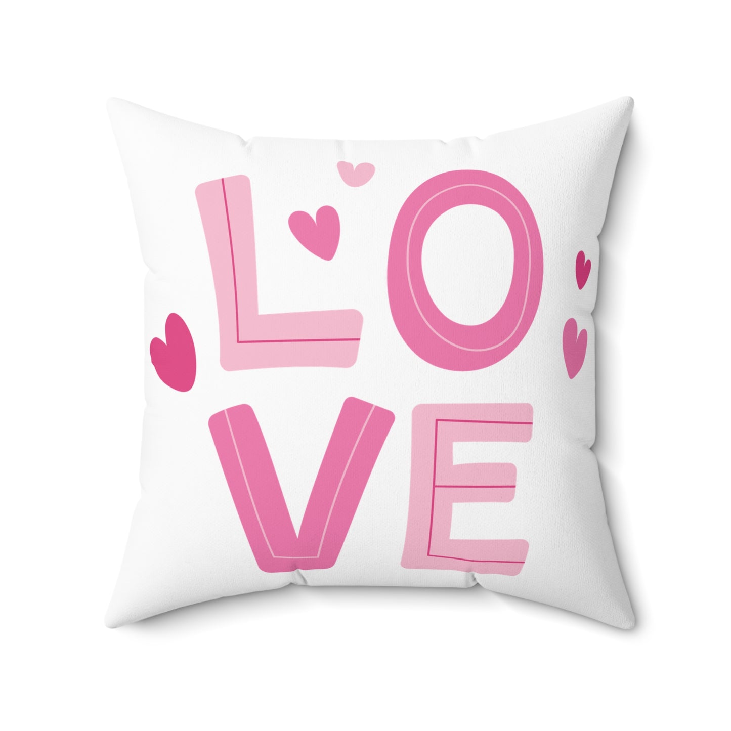 Love with Hearts Printed Polyester Sqaure Pillow Case for Valentine