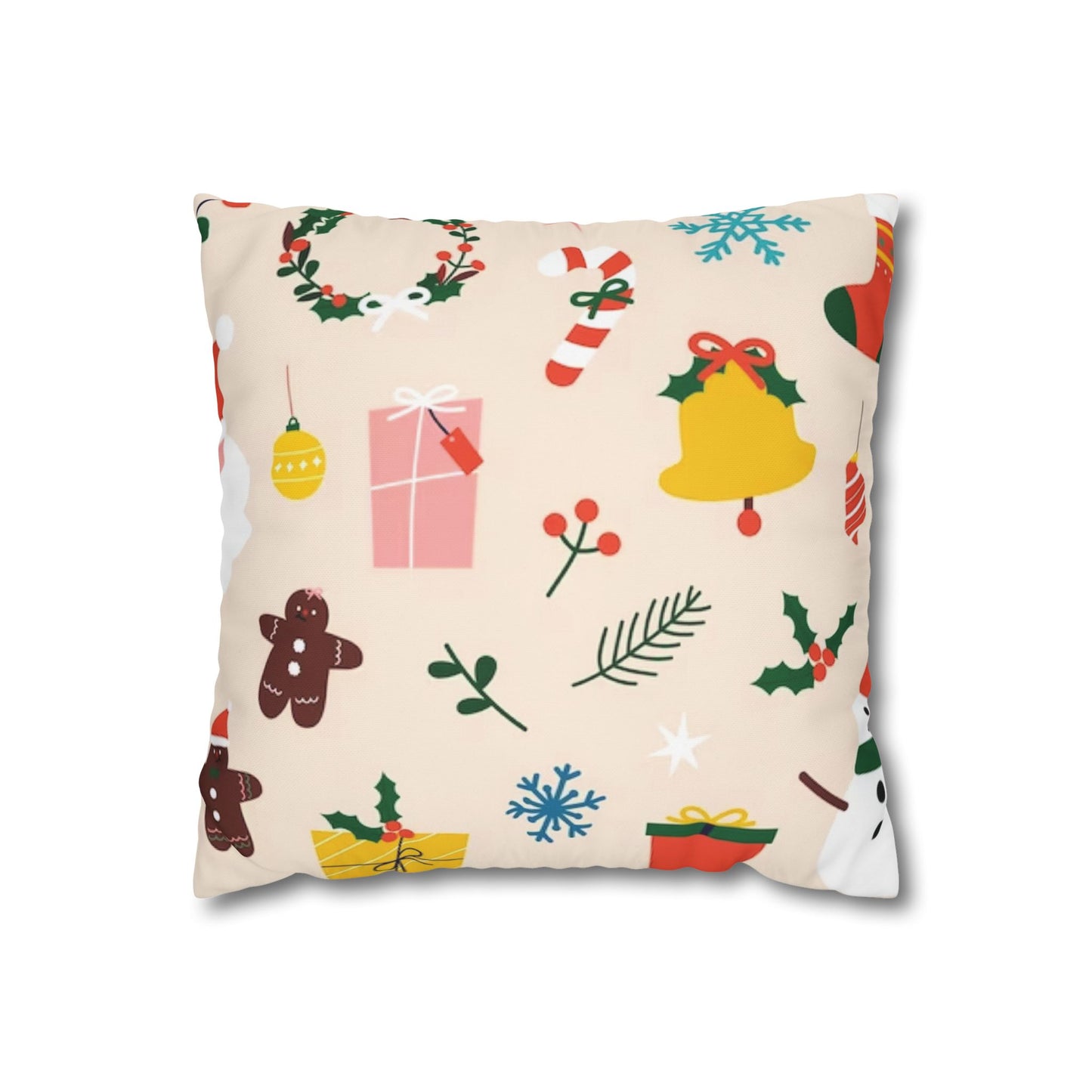 Christmas Spun Polyester Pillowcase – Festive Double-Sided Cushion Cover