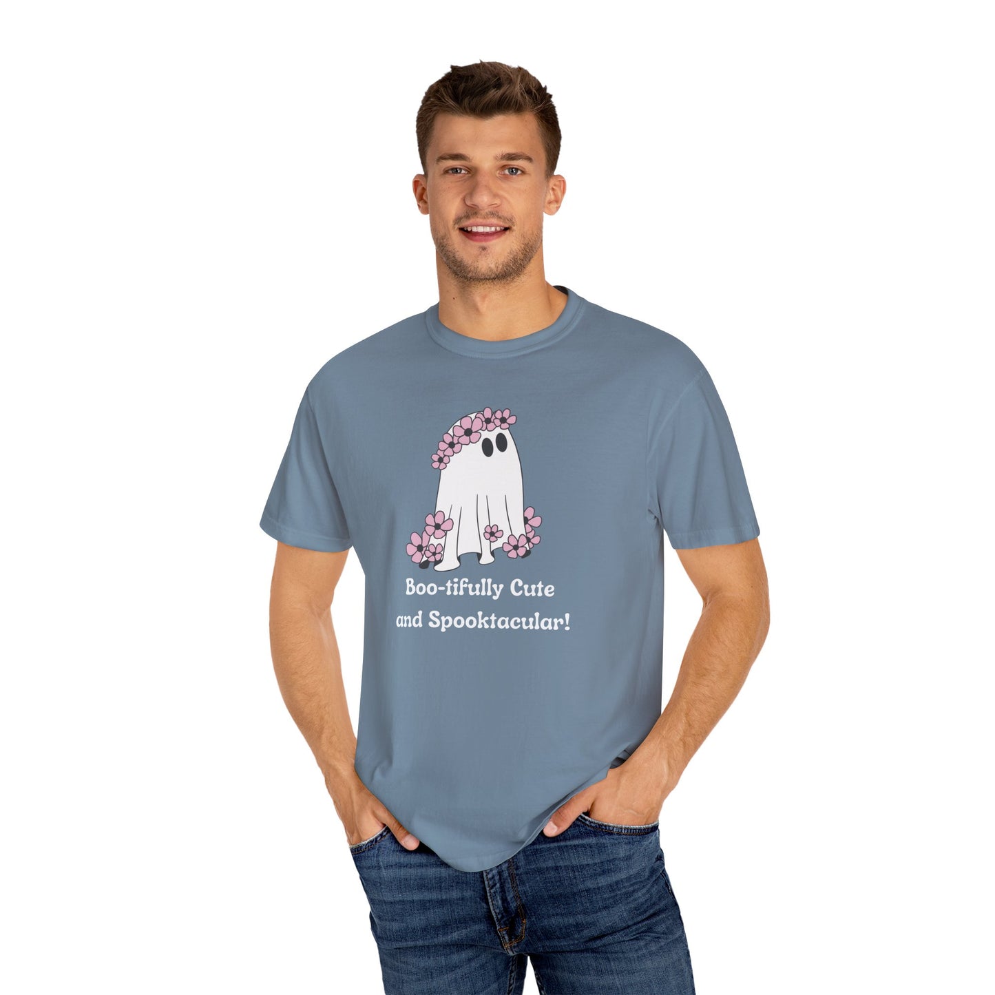 Boo-tiful Ghost Tee – Floral Charm Meets Halloween Fun!