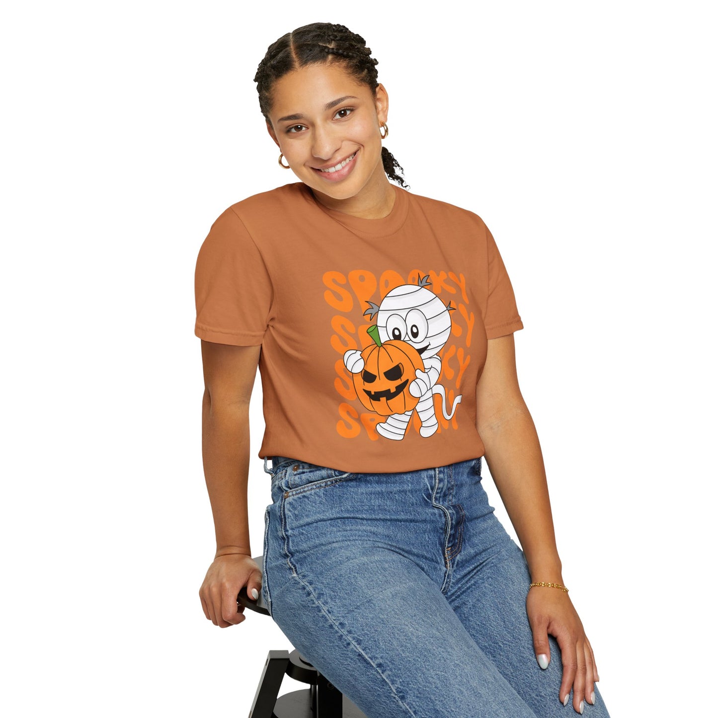 Wrapped & Ready Tee – Mummy Mischief with Pumpkin POP