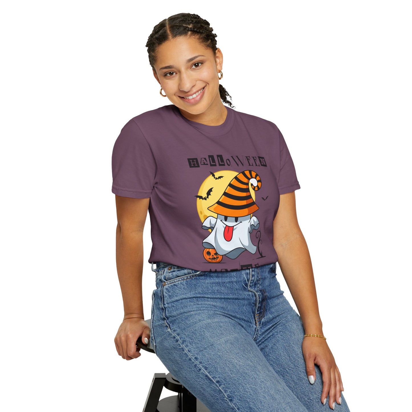 Halloween Madness Tee – Ghostly Grins Under Witchy Skies!