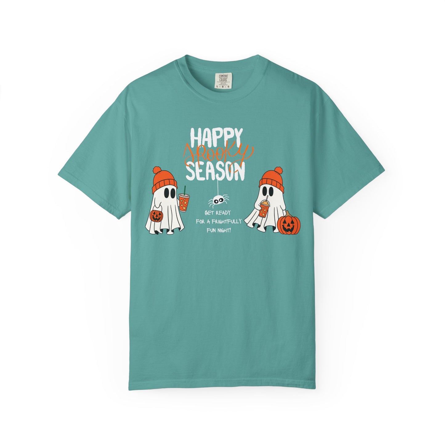 Spooky Season Ghosts Tee – Cozy Drinks & Chilling Vibes!