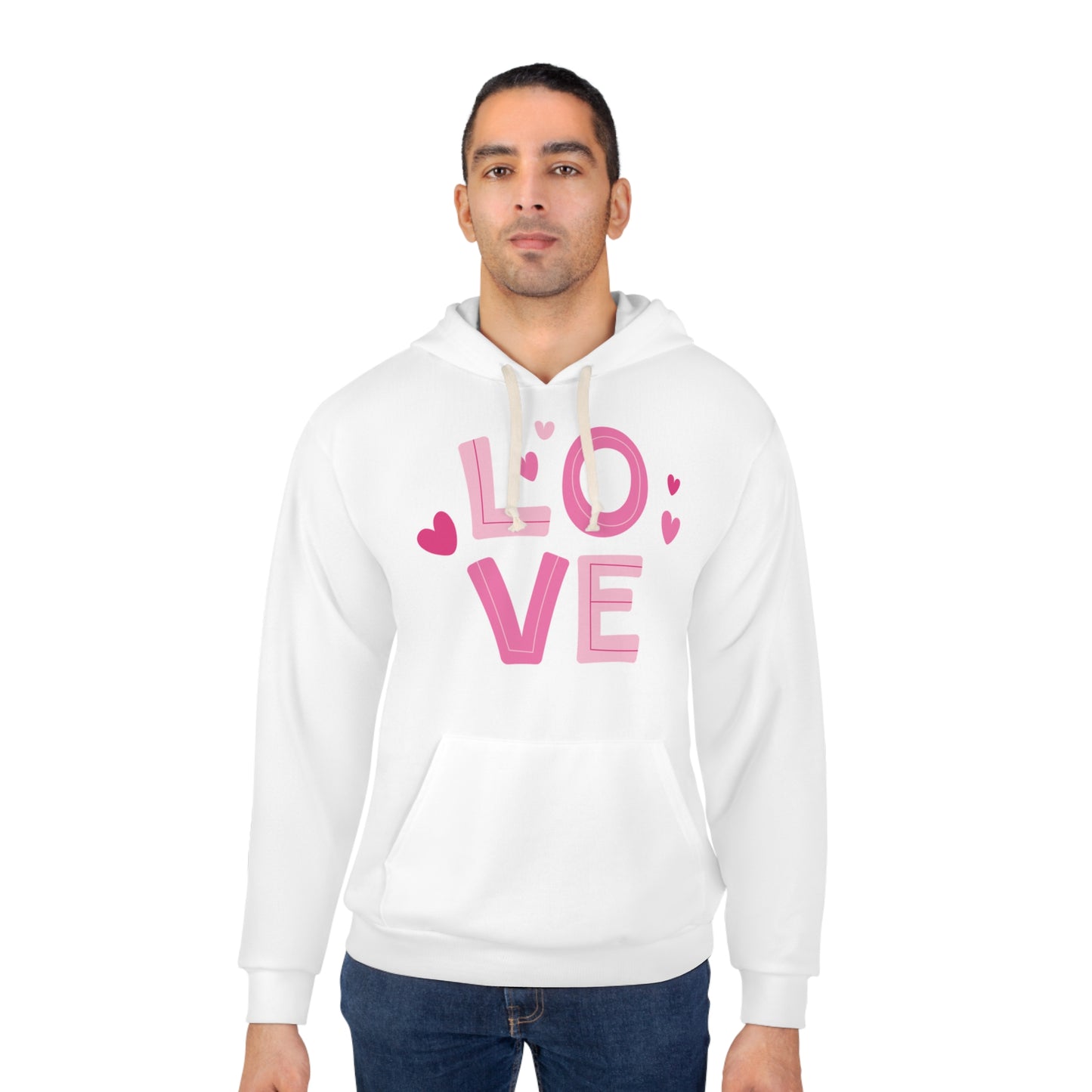 Valentine's Hoddie, Unisex Pullover Hoodie with Beautiful Love Printed, Valentine's Gift