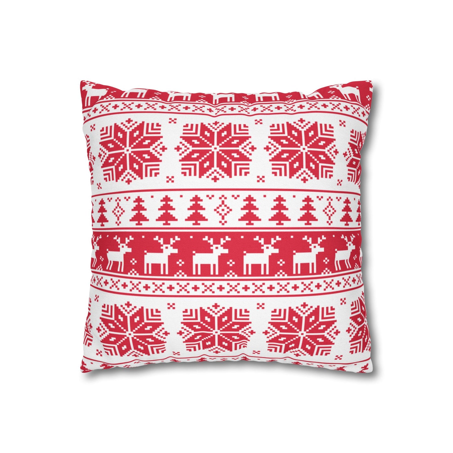 Christmas Spun Polyester Square Pillow Case – Festive Double-Sided Cushion Cover