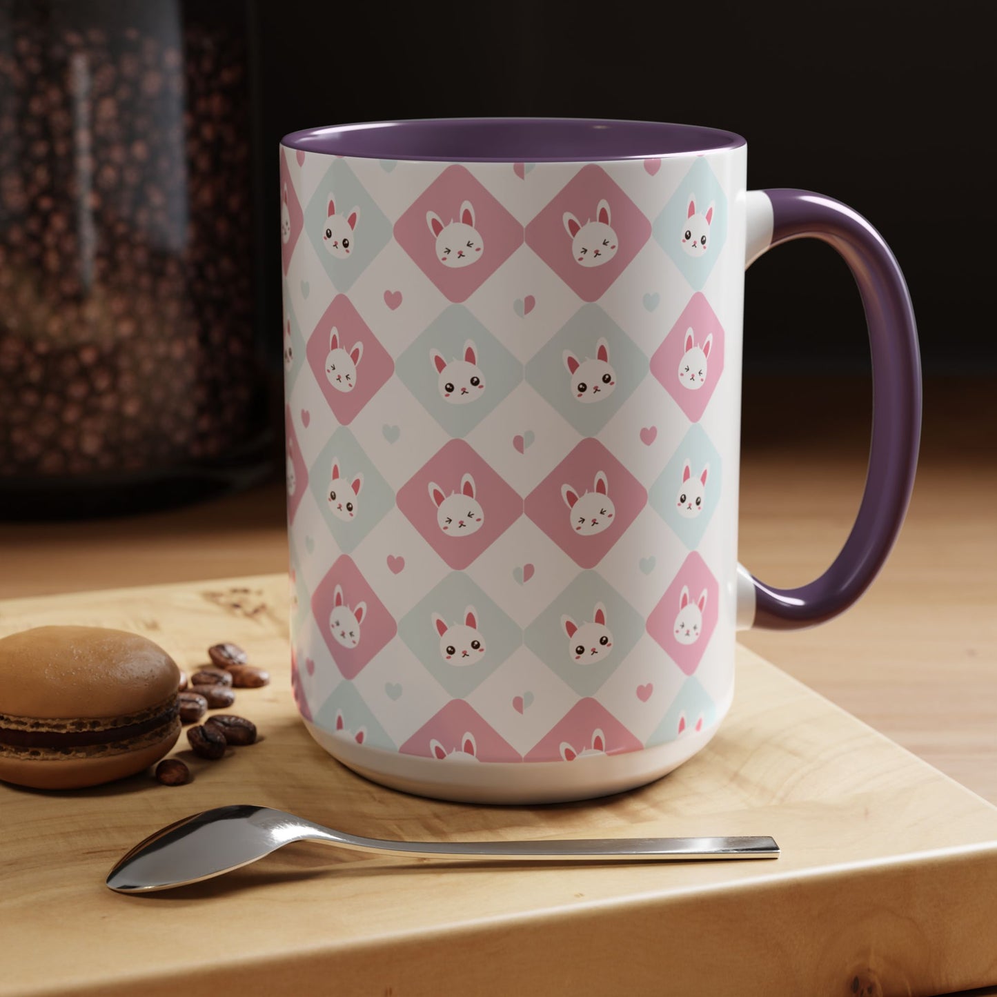 Ceramic Mug, Bunny Coffee Mug, Easter Bunny Gift, Tea Mug, Spring Home Decor, Gift for Mom