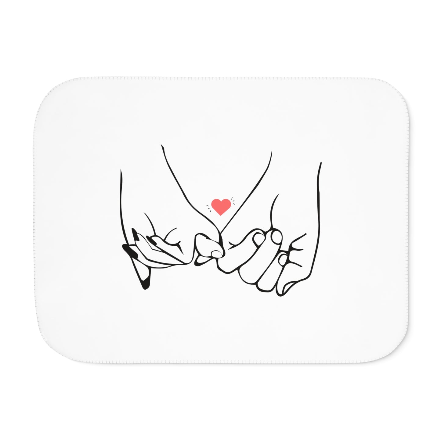 Couple's Hand with Heart Printed Sherpa Blenket for Valentine Day