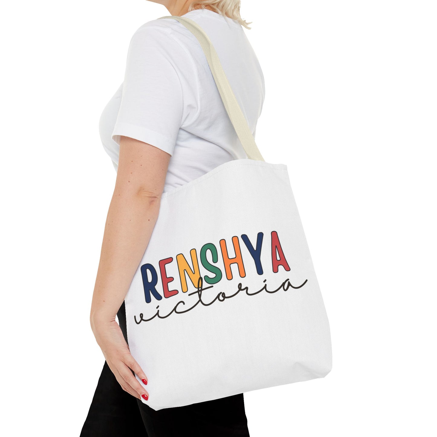 Personalized Name Tote Bag – Colorful Custom Design with Script Font