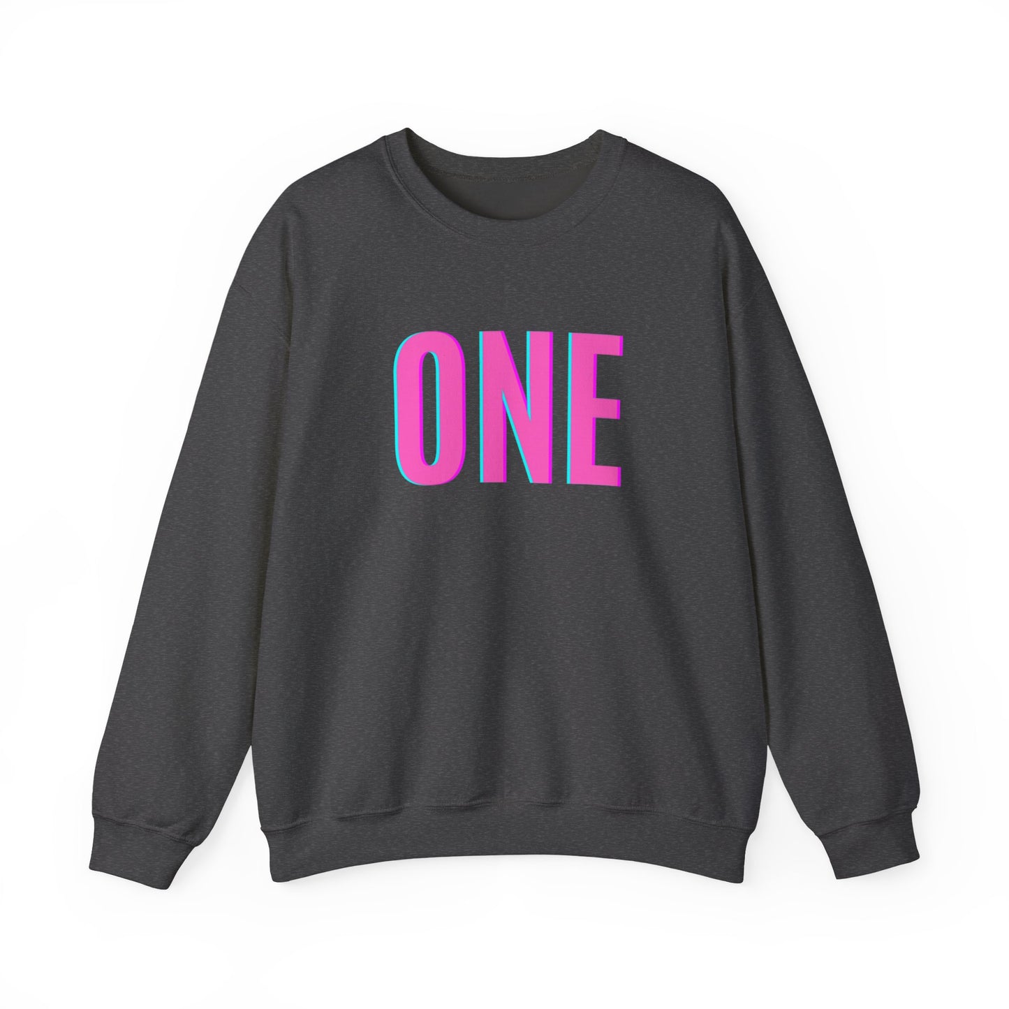 ONE Print White Unisex SweatshirtCrewneck Sweatshirt