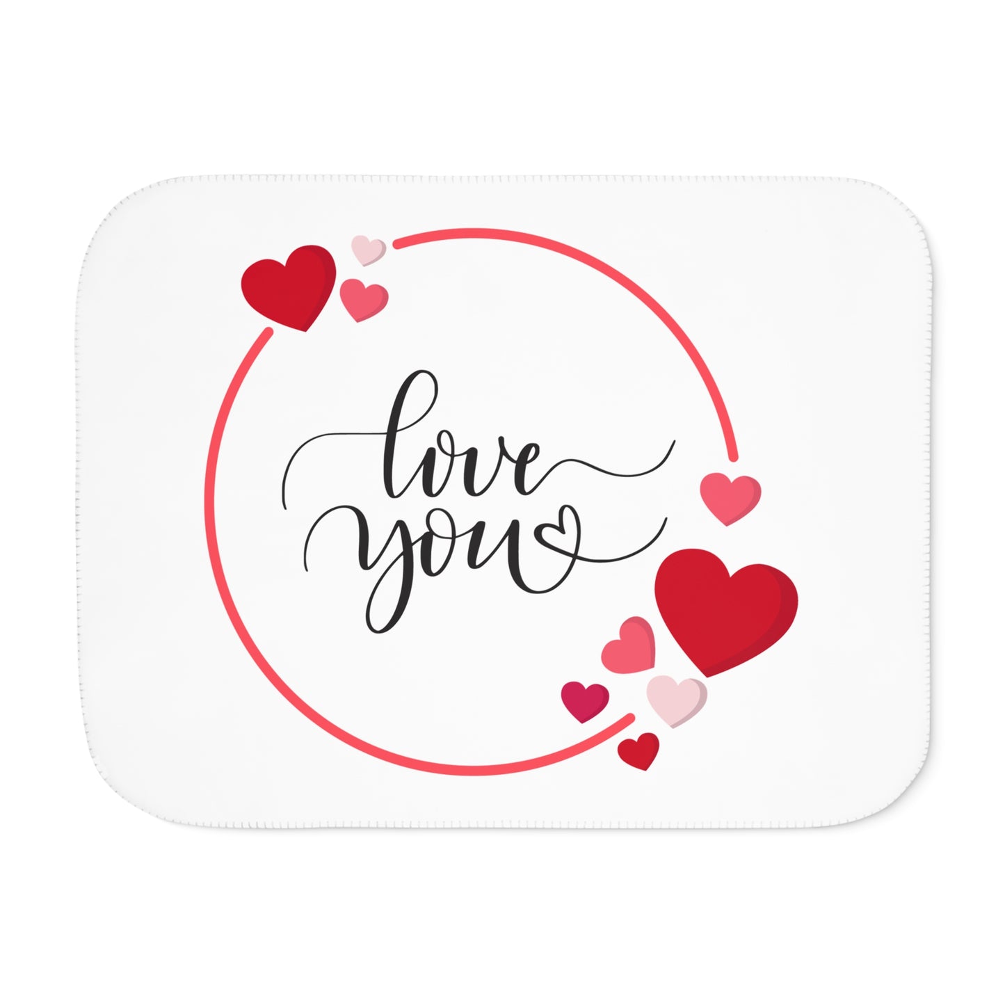 Love You with Flying Hearts Sherpa Blenket for Valentine Day