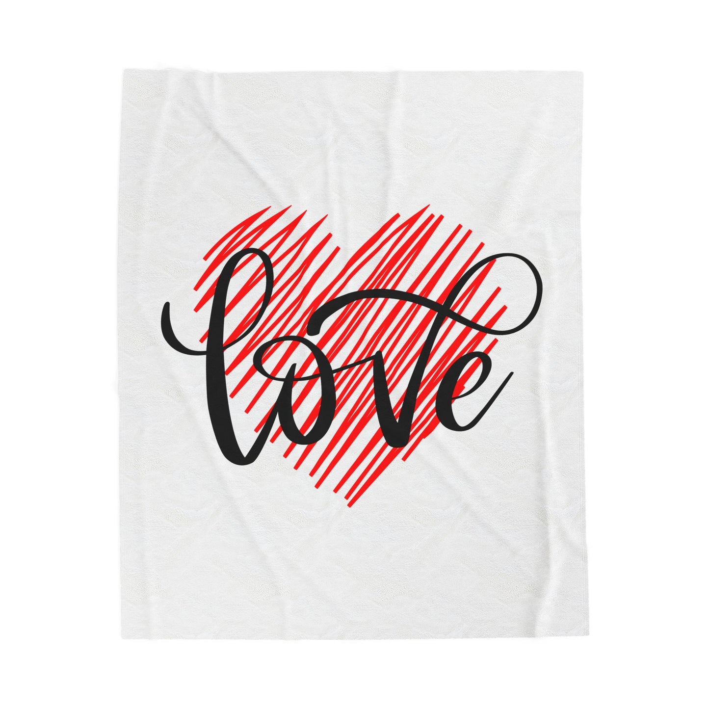 Love Inside Heart Printed Velveteen Plush Blanket for Valentine