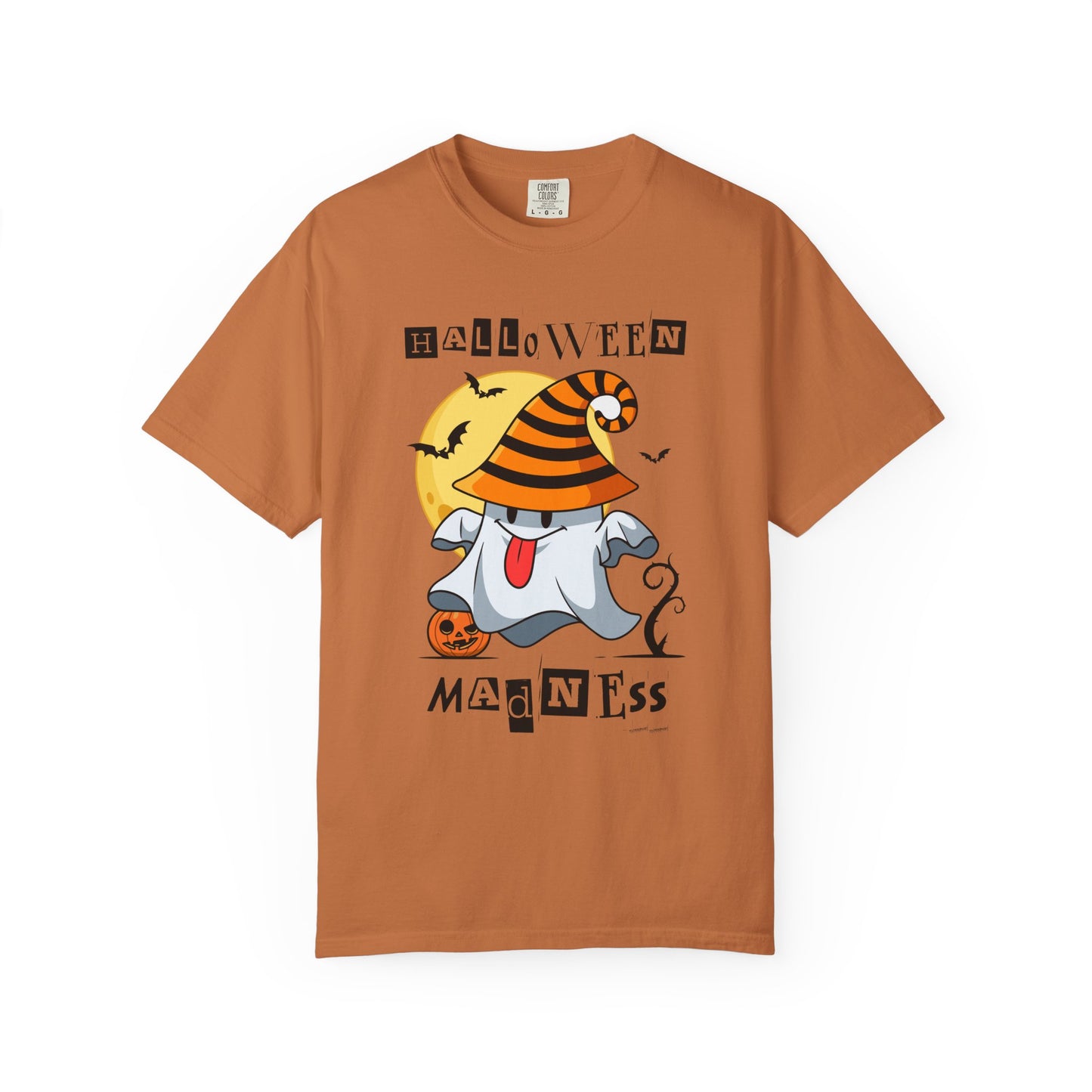 Halloween Madness Tee – Ghostly Grins Under Witchy Skies!
