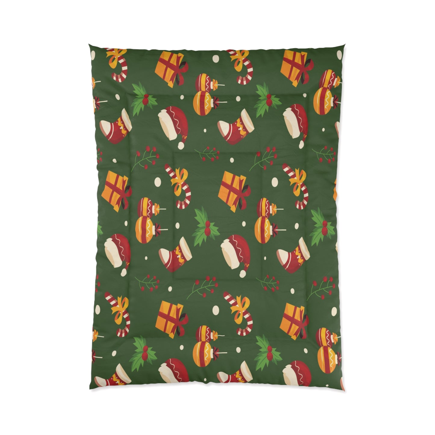 Dark Green Christmas Comforter