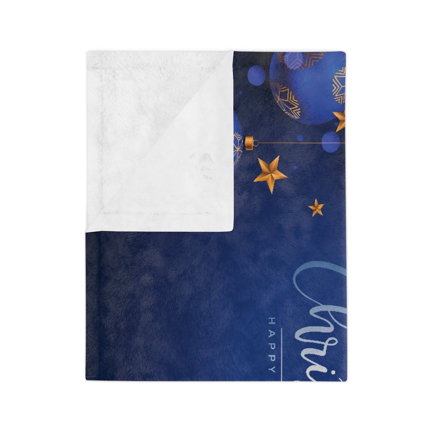 Dark Blue Christmas Velveteen Minky Blanket