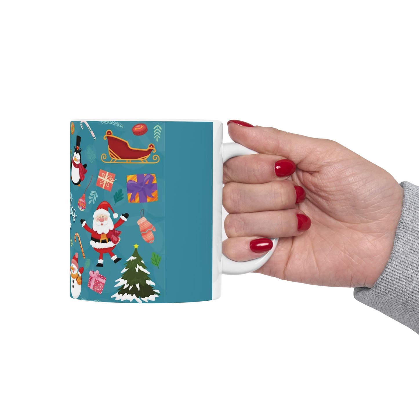 Christmas Ceramic Coffee Mug 11oz – Festive Hot Drink Cup